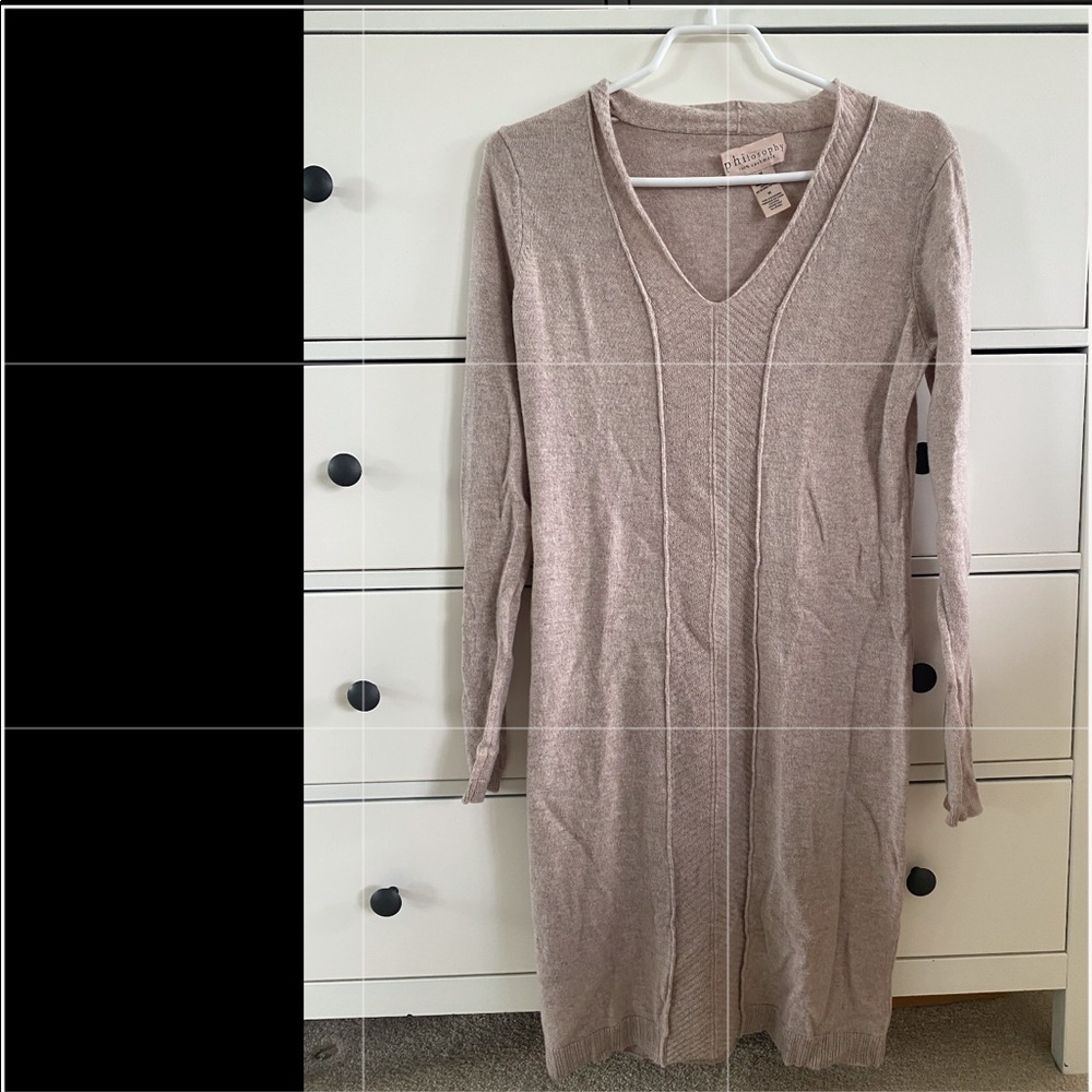 Medium oat coloured cashmere dress